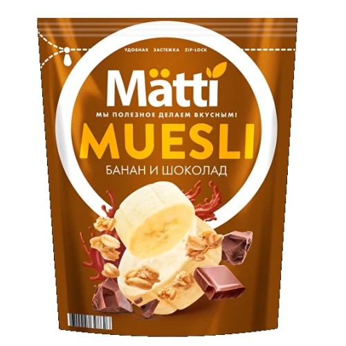 Matti мюсли Банан и шоколад, 250 гр